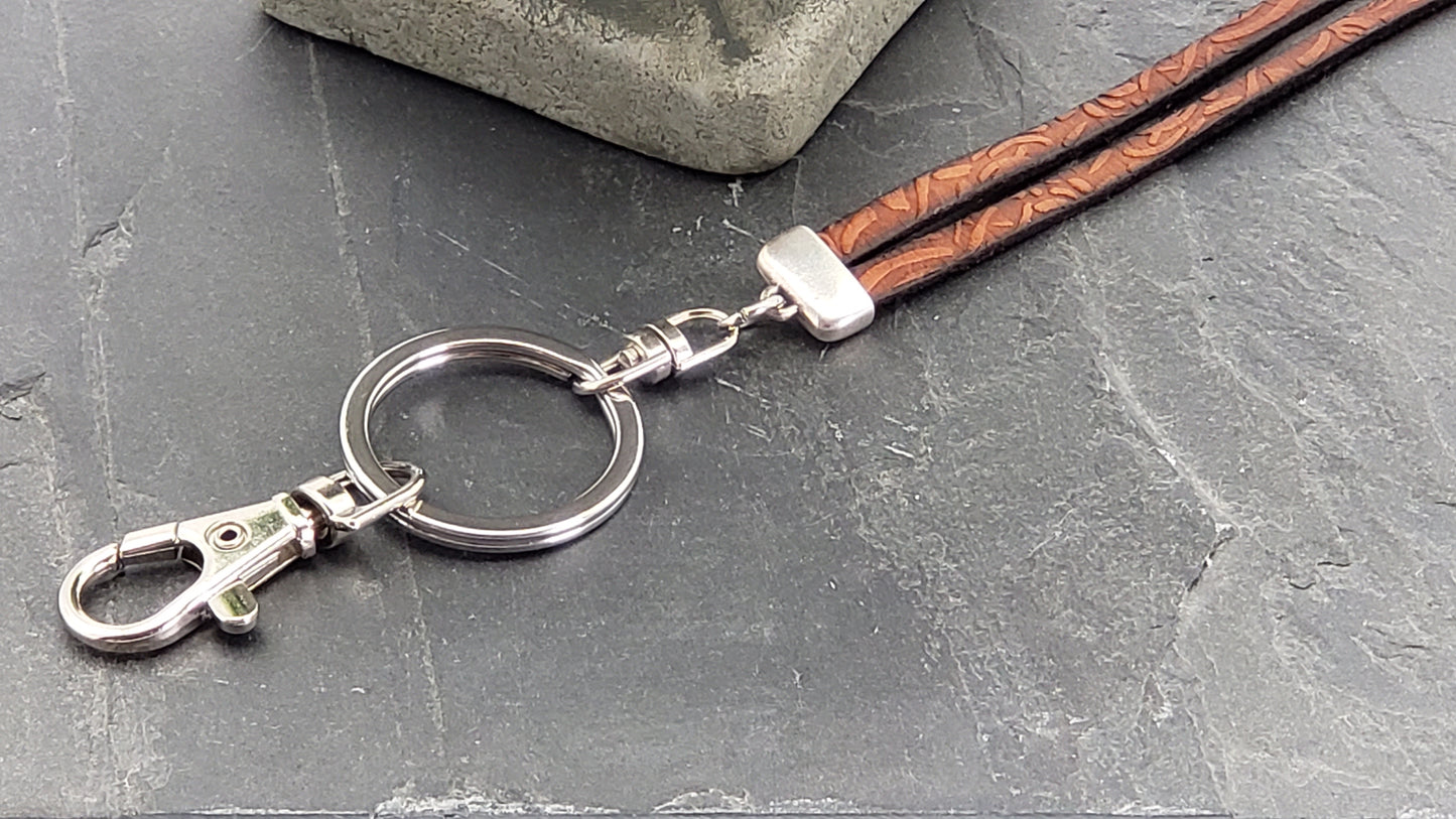 Flat Leather Lanyard