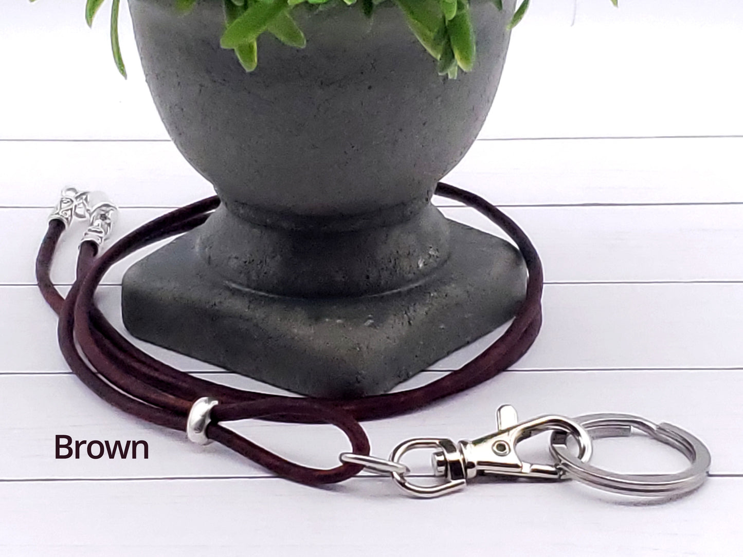 Round Leather Lanyard