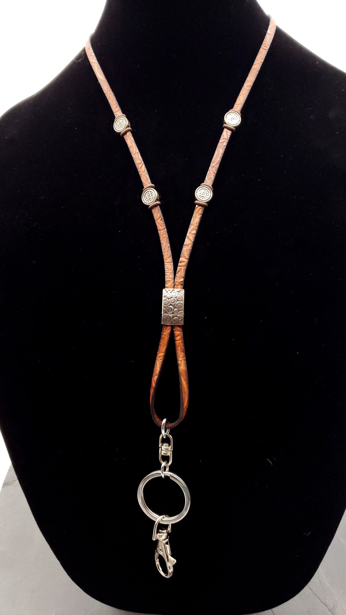 Flat Leather Detach Lanyard