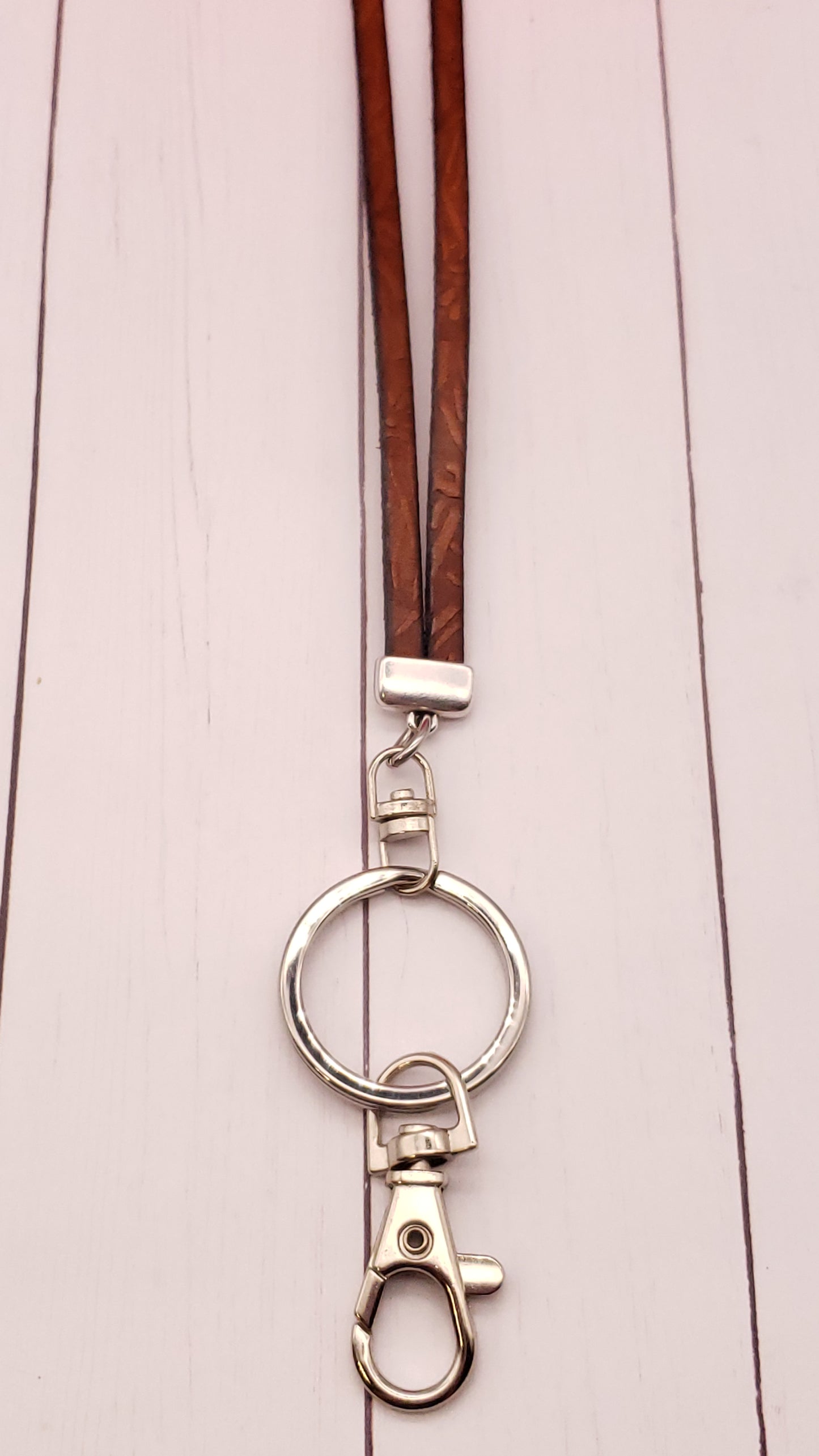 Flat Leather Lanyard
