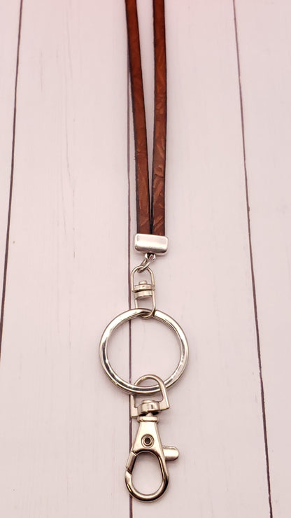 Flat Leather Lanyard