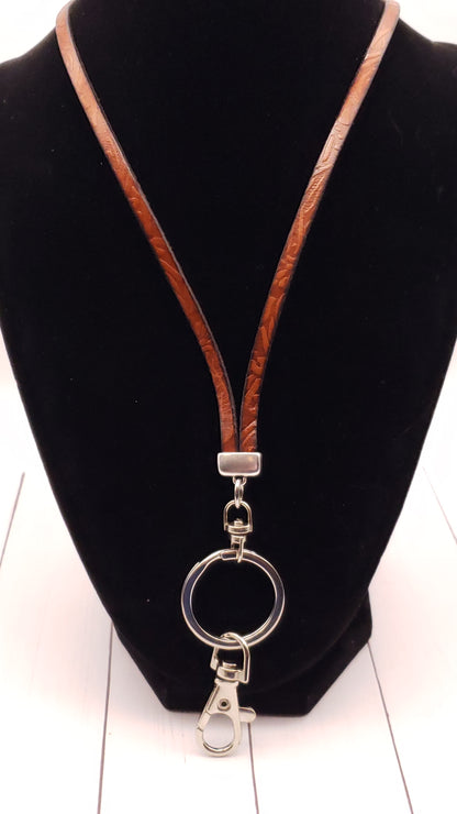 Flat Leather Lanyard