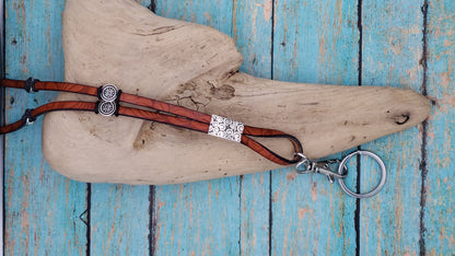 Flat Leather Detach Lanyard
