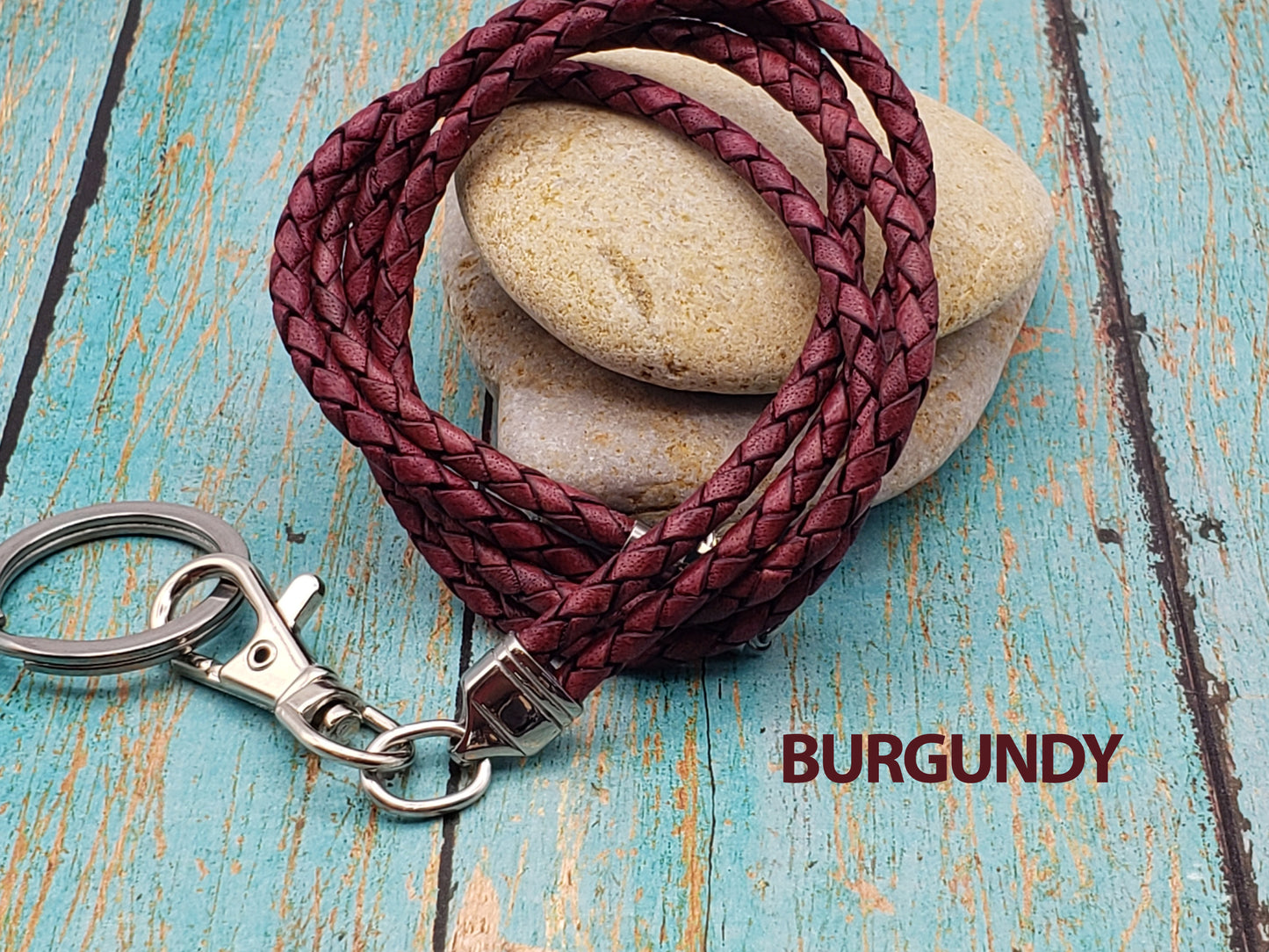 Dual Endcap Leather Lanyard