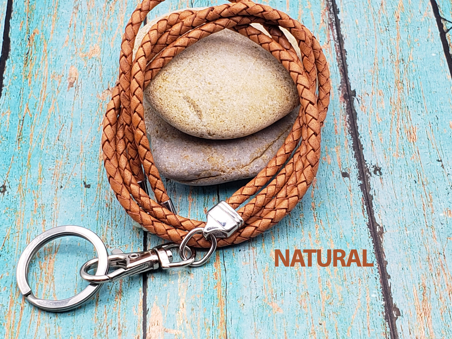 Dual Endcap Leather Lanyard