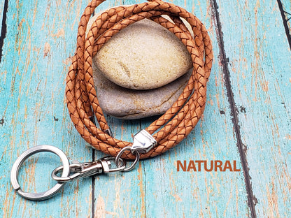 Dual Endcap Leather Lanyard