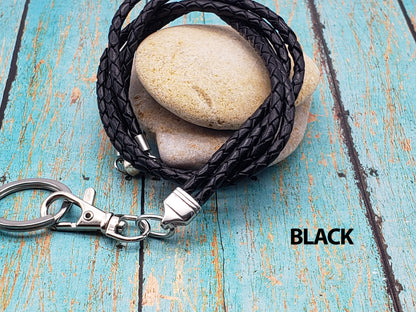 Dual Endcap Leather Lanyard